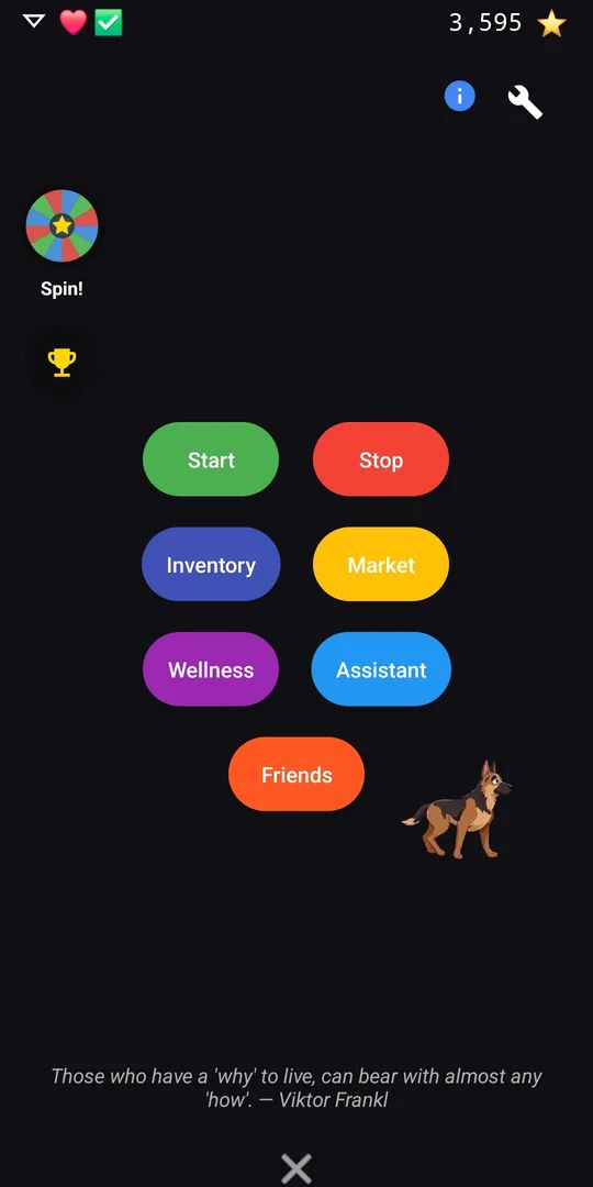 Pally main dashboard with assistant features